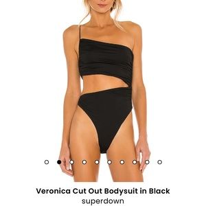 Veronica black bodysuit cut out Superdown revolve NEVER WORN size L